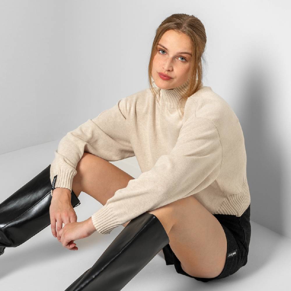 LIVING CRAFTS EUGENIE - Oversized Pullover - Sand 2025