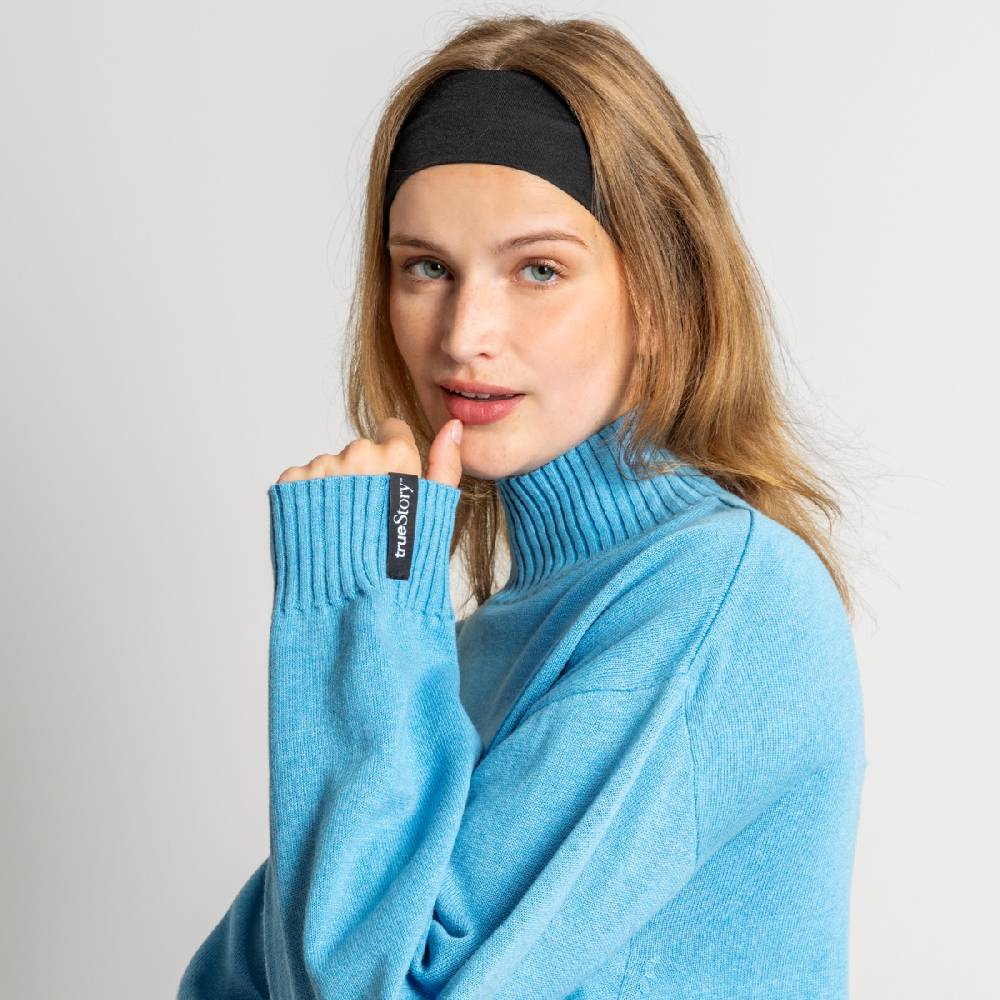 LIVING CRAFTS EUGENIE - Oversized Pullover - Cool Blue Online
