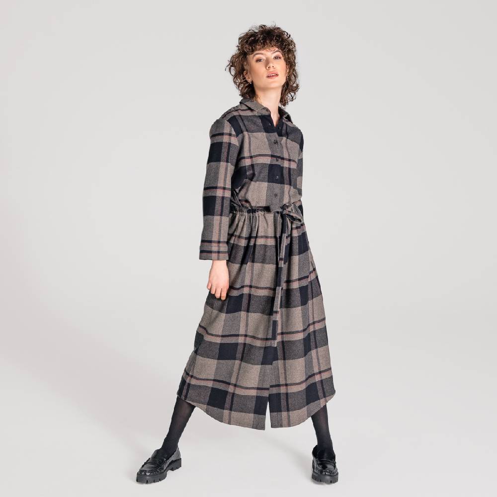 LIVING CRAFTS CHARU - Kleid - Black Check Blitzverkäufe