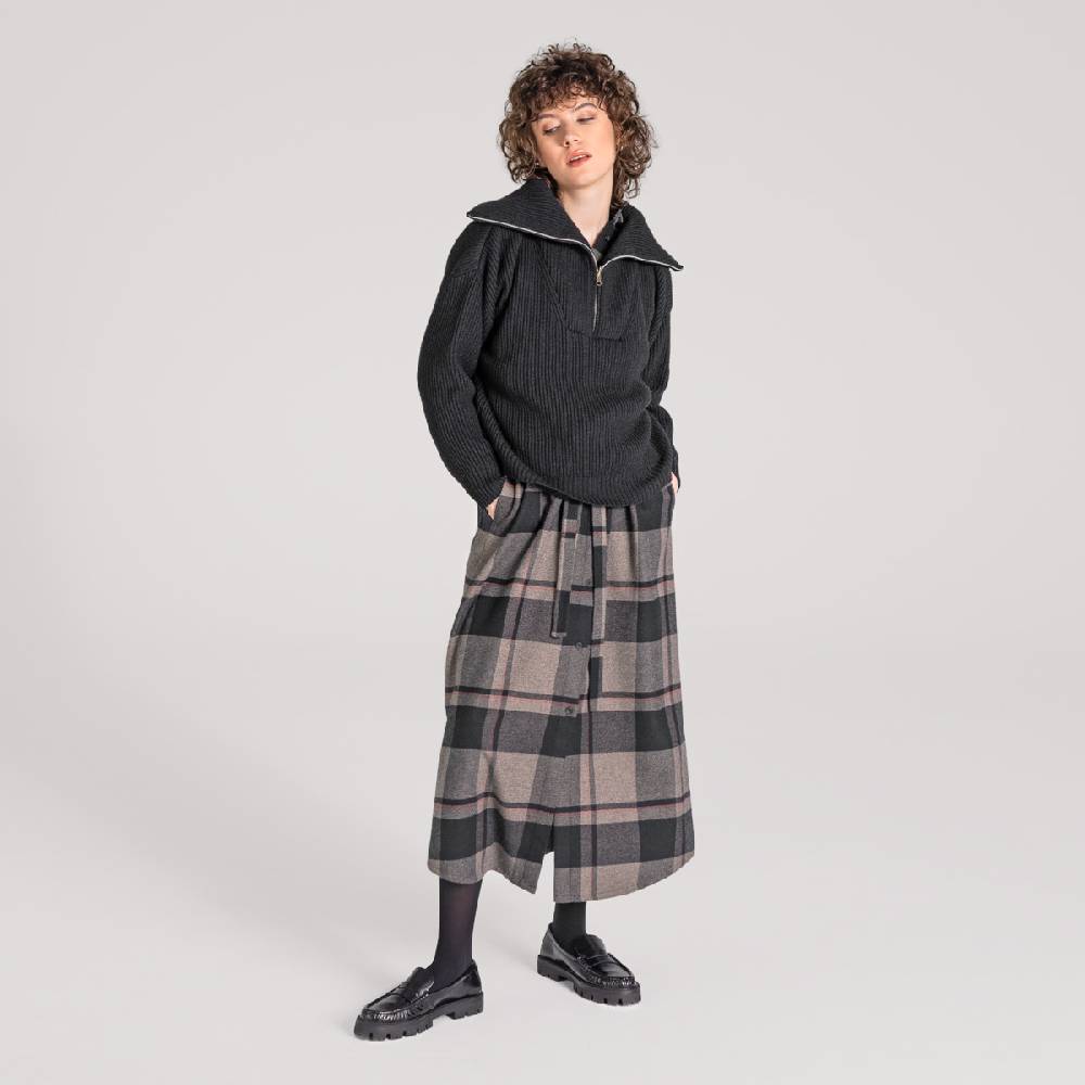 LIVING CRAFTS CHARU - Kleid - Black Check Blitzverkäufe
