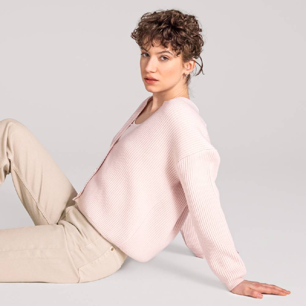 LIVING CRAFTS ALFREY - Strickjacke boxy - Nude Online Shopping