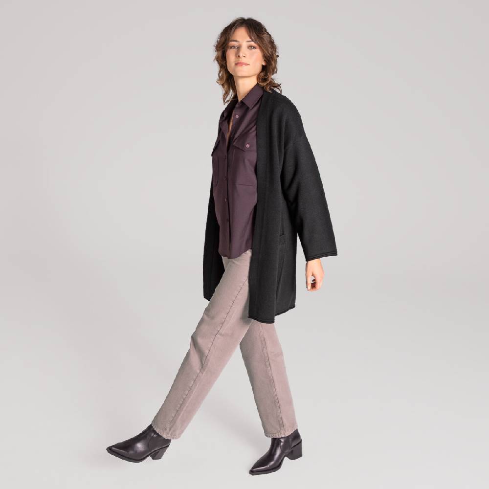 LIVING CRAFTS ANIEK - Strickjacke lang - Off Black Muttertagsangebot