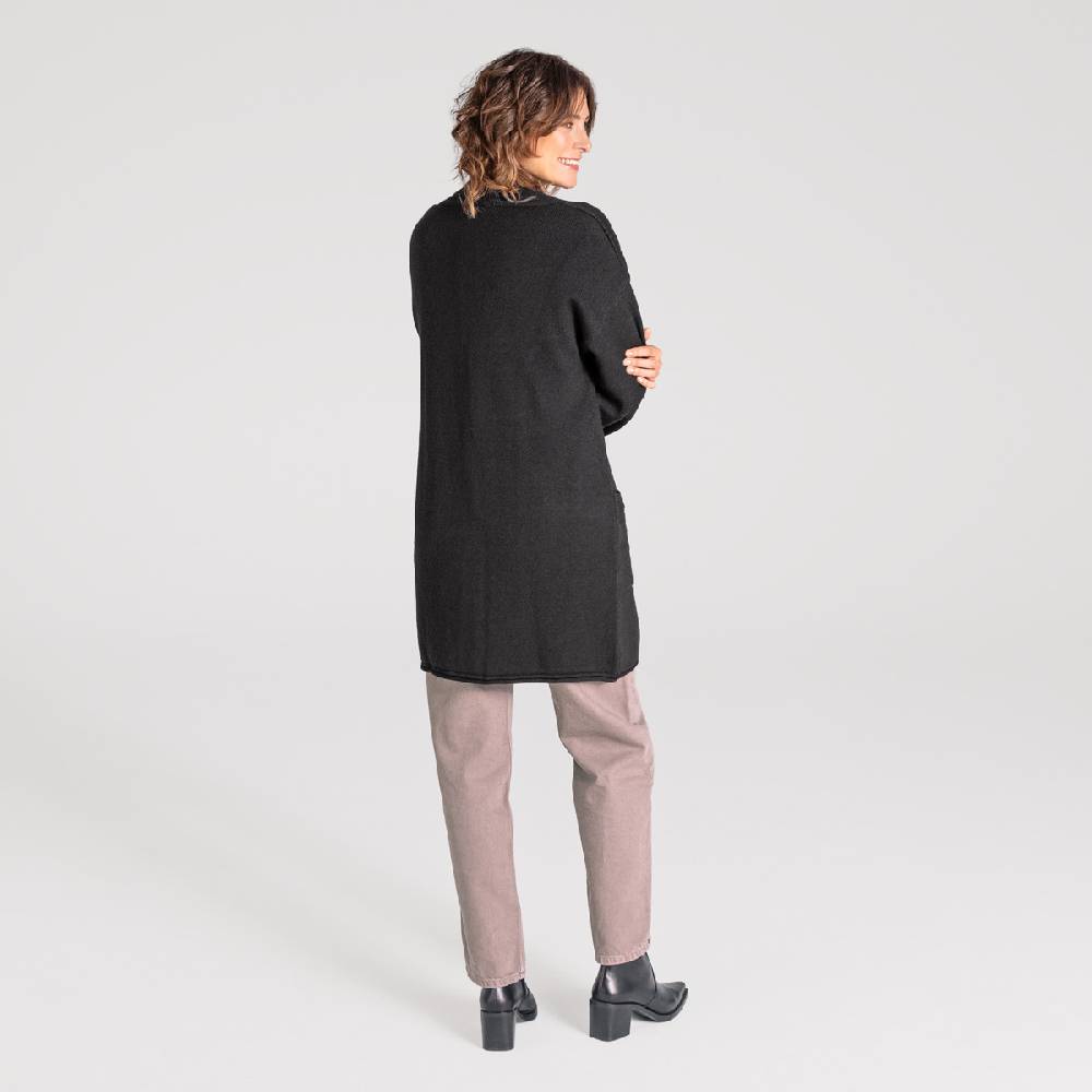 LIVING CRAFTS ANIEK - Strickjacke lang - Off Black Muttertagsangebot