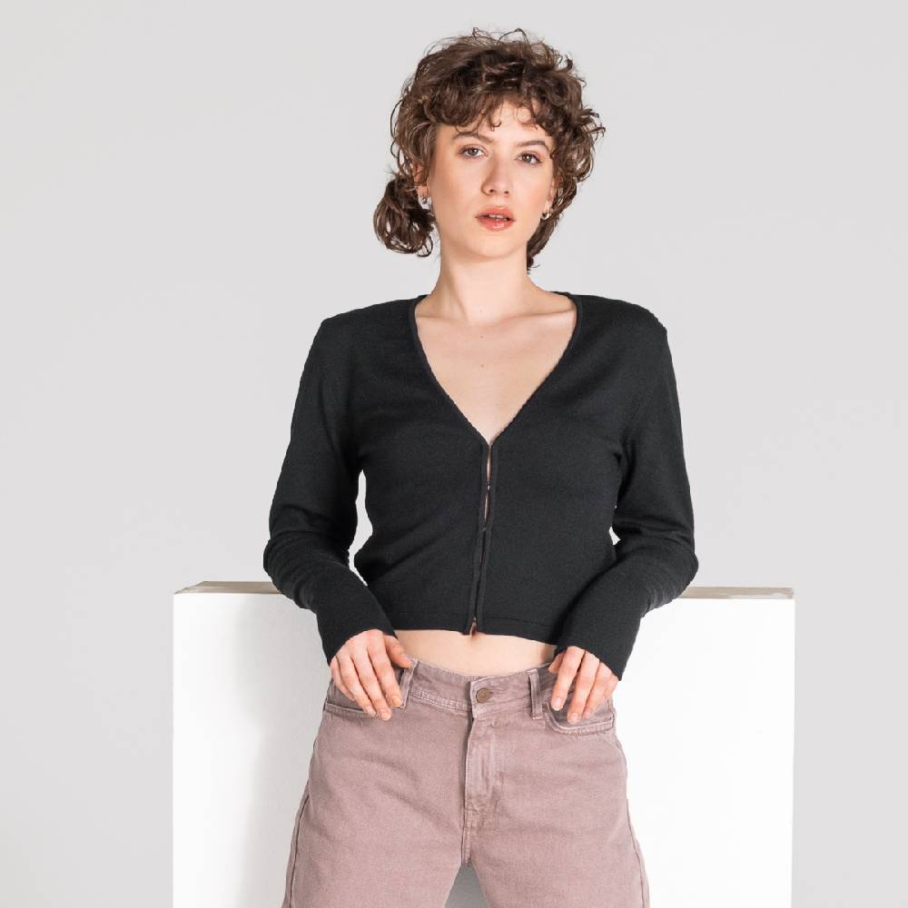 LIVING CRAFTS ALIZEE - Strickjacke - Off Black Valentinstagsangebot