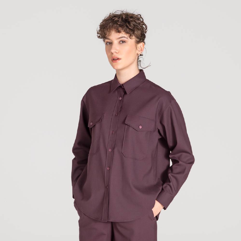 LIVING CRAFTS ALIX - Utility Shirt - Aubergine Lagerräumung