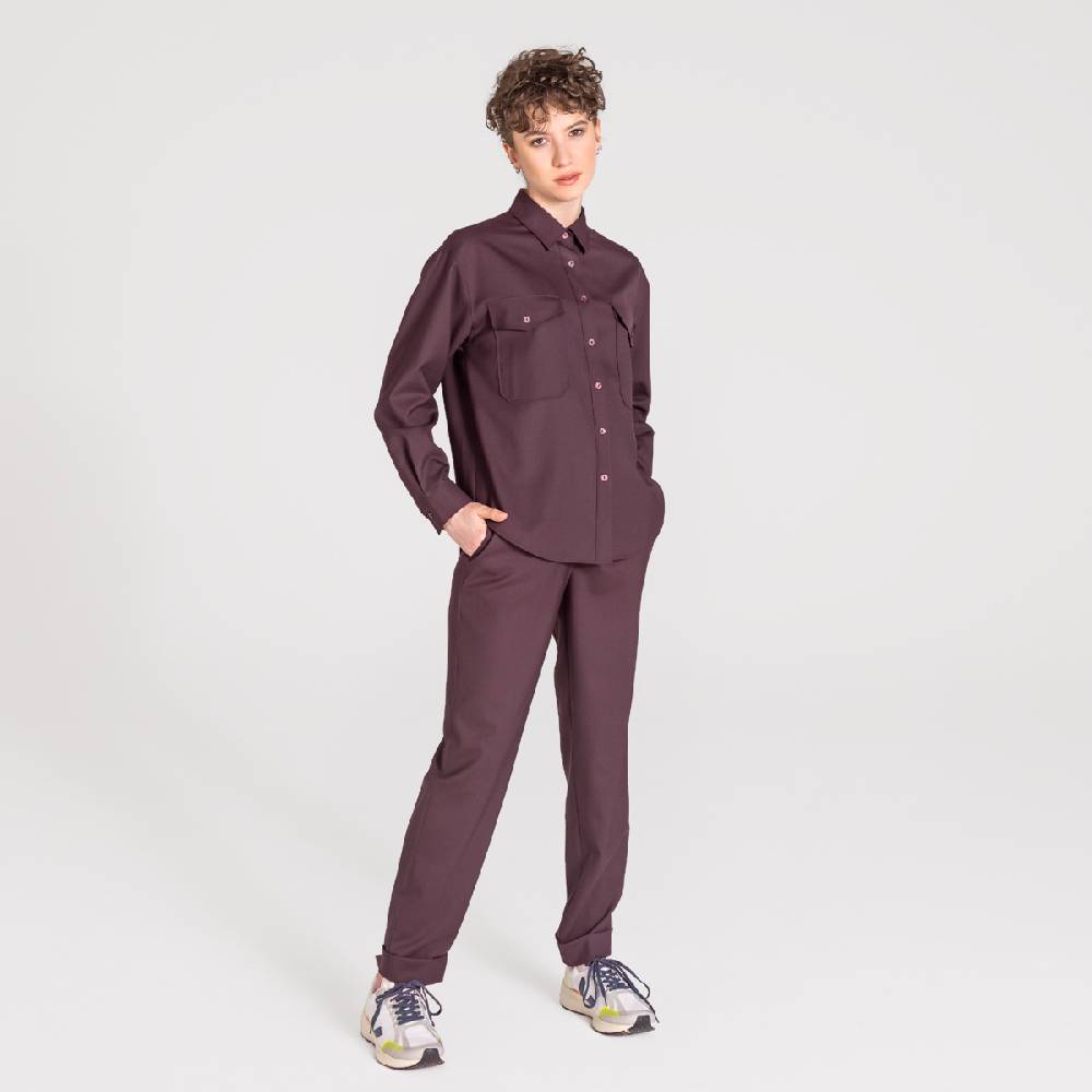 LIVING CRAFTS ALIX - Utility Shirt - Aubergine Lagerräumung