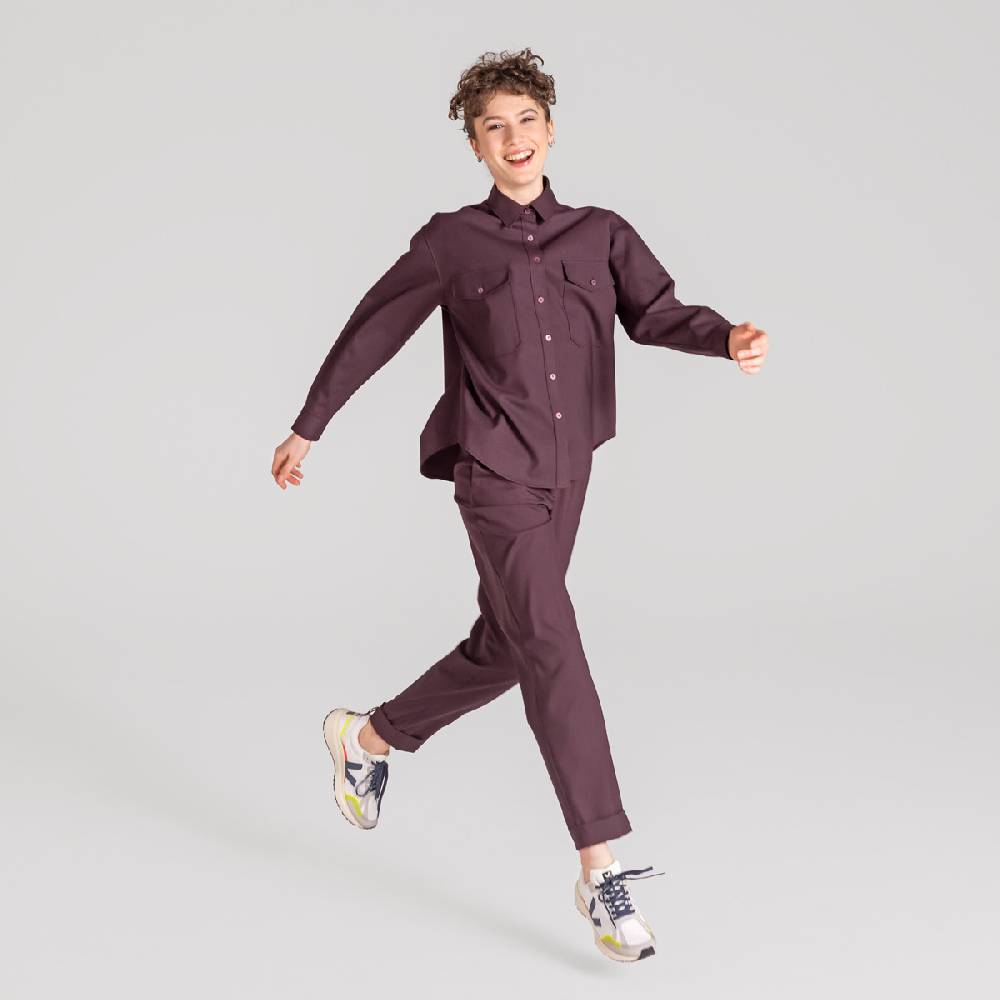 LIVING CRAFTS ALIX - Utility Shirt - Aubergine Lagerräumung