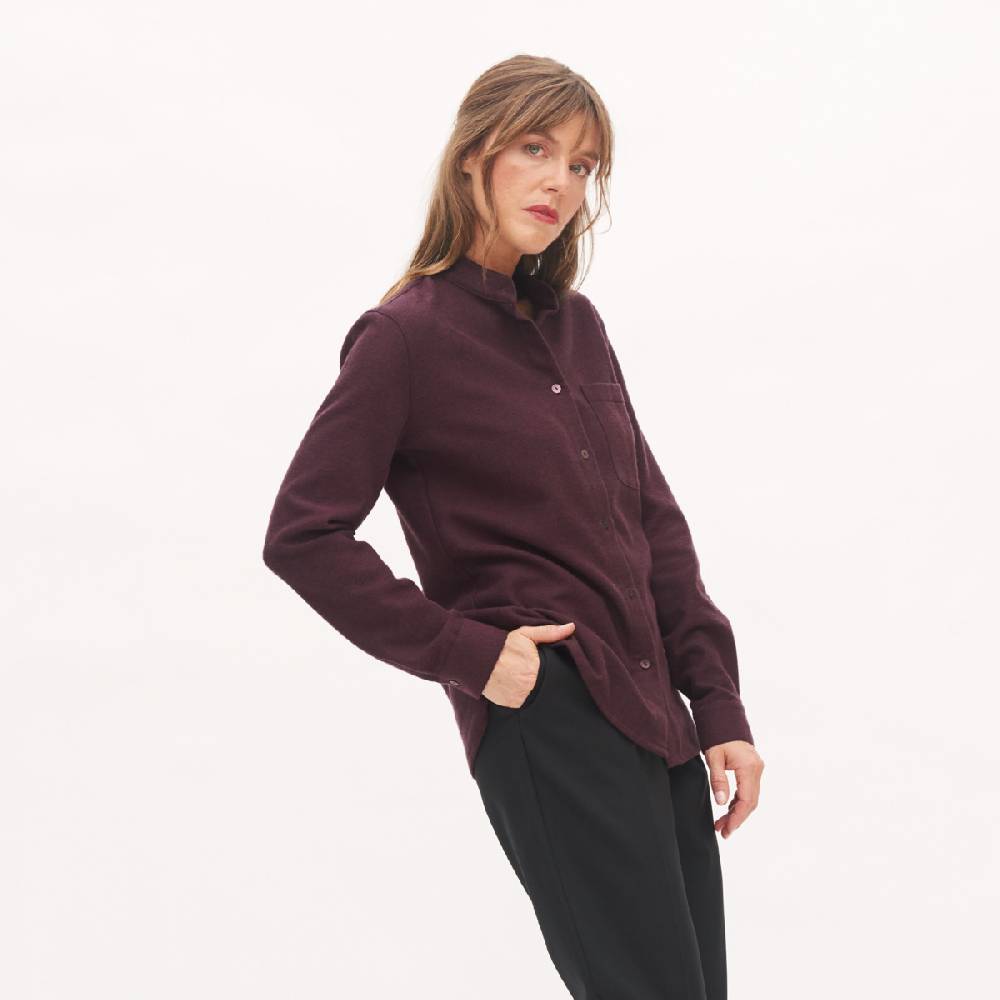 LIVING CRAFTS ANCY - Flanellhemd - Aubergine Top Angebot