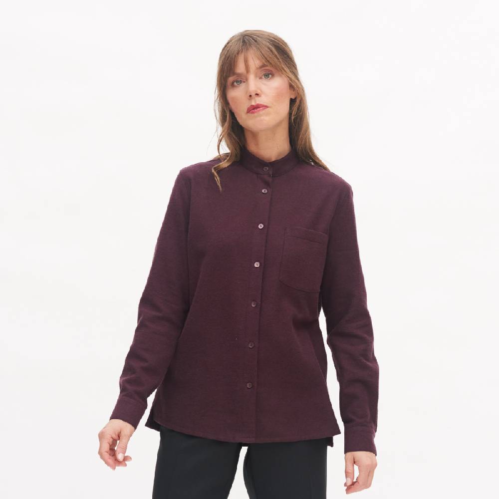 LIVING CRAFTS ANCY - Flanellhemd - Aubergine Top Angebot