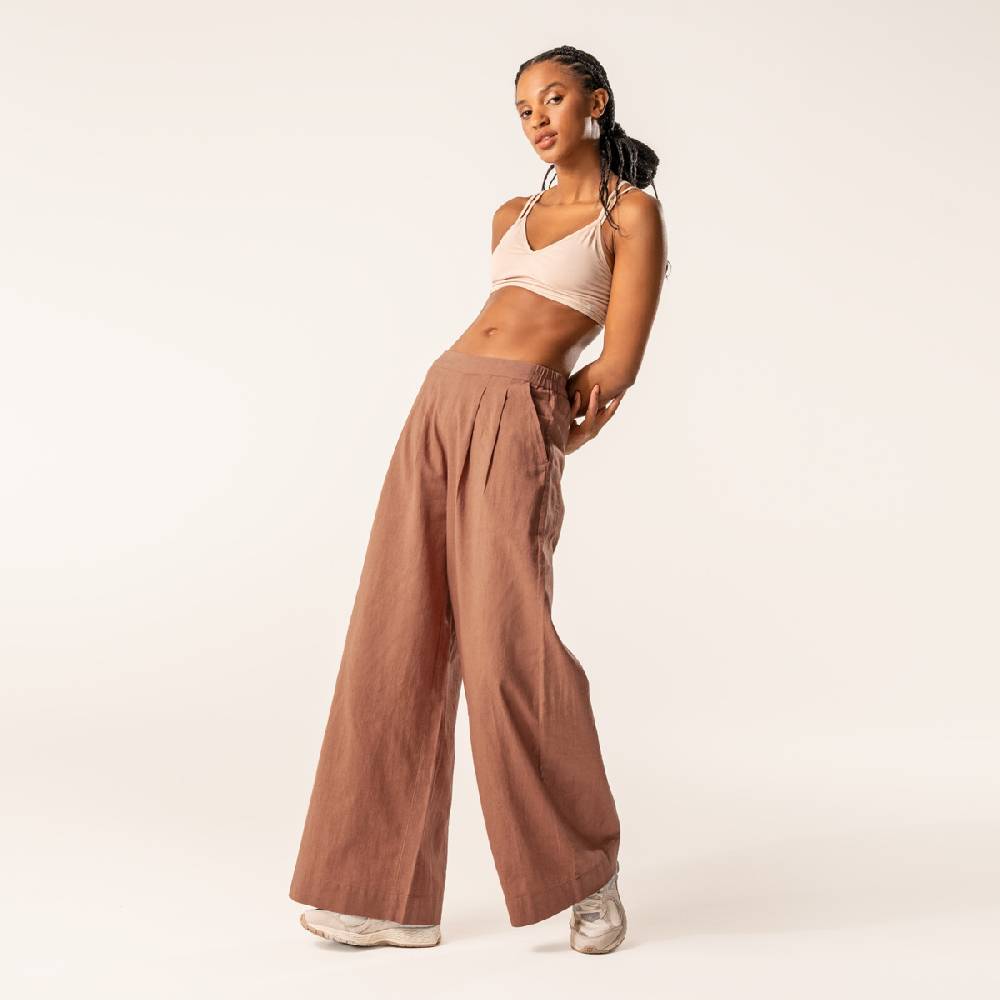LIVING CRAFTS DUYEN - Weite Bundfaltenhose - Brown Tiefpreis