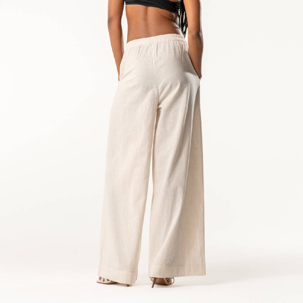 LIVING CRAFTS DUYEN - Weite Bundfaltenhose - Sand Super Sparpreis