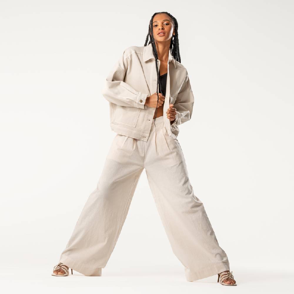 LIVING CRAFTS DUYEN - Weite Bundfaltenhose - Sand Super Sparpreis