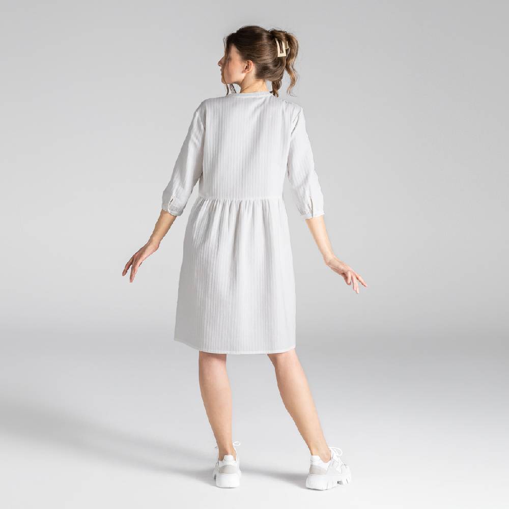LIVING CRAFTS BLOSWEN - Seersucker Kleid - White Clearance-Verkauf