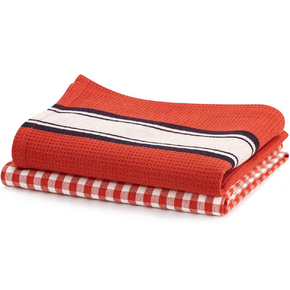 LIVING CRAFTS DELHI - Geschirrtücher, 2er-Pack - Red Clay Vatertagsangebot