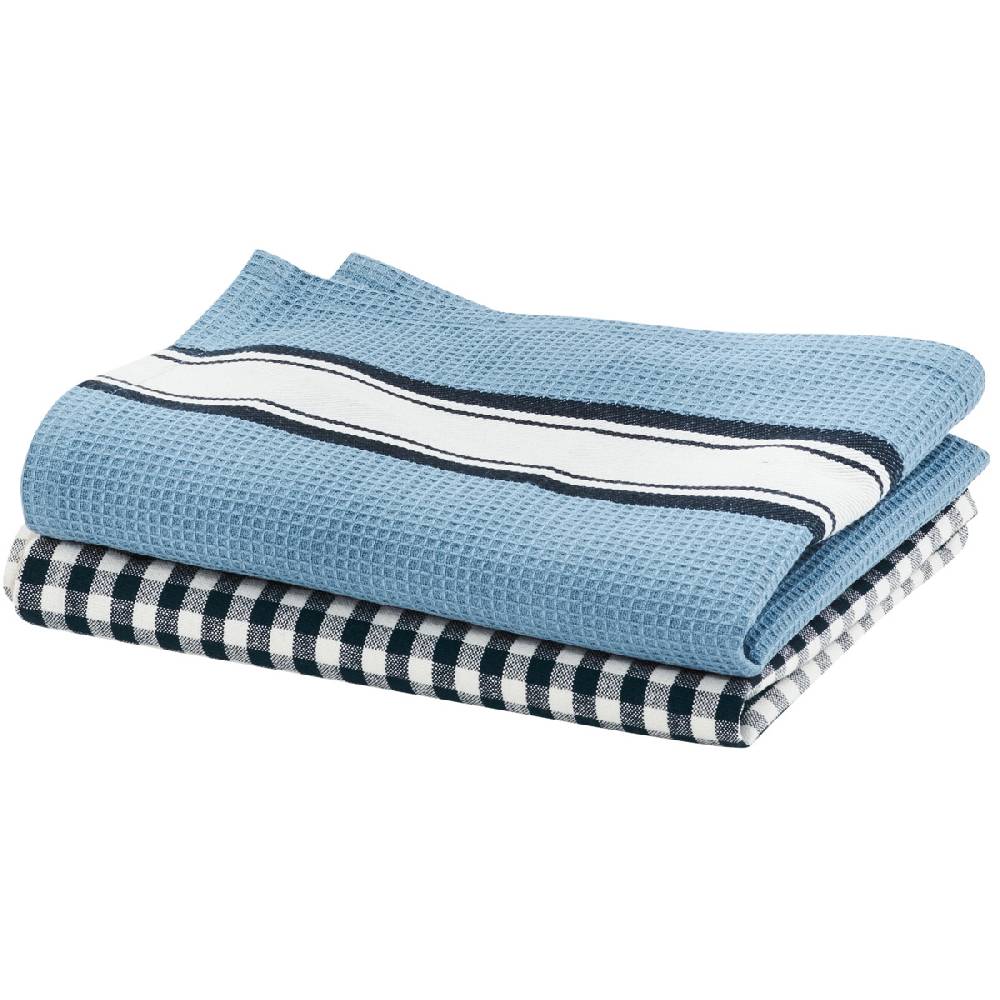 LIVING CRAFTS DELHI - Geschirrtücher, 2er-Pack - Indigo Blue Valentinstagsangebot