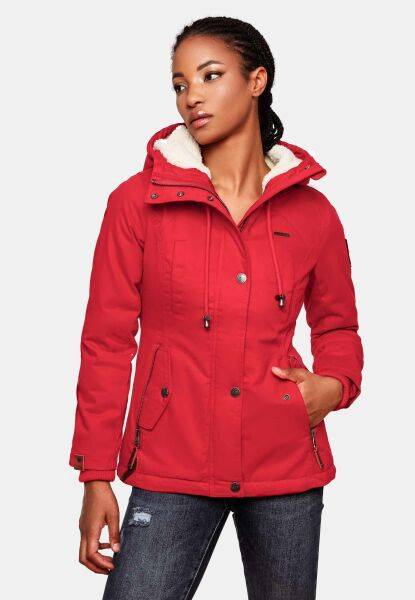 Marikoo Bikoo Damen gefütterte Winterjacke mit Teddyfell Exklusive Angebote