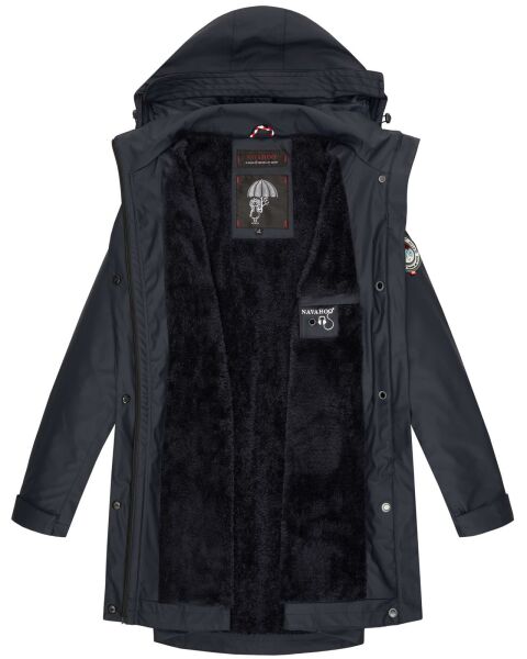 Marikoo Navahoo Deike Damen Regenjacke Regenmantel lang Teddyfell Clearance-Verkauf