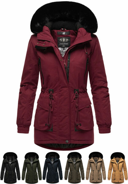Marikoo Navahoo Olessaa Damen halblange Winterjacke mit Kapuze im Angebot
