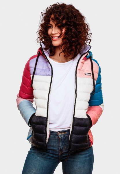 Marikoo Navahoo Lulana Multikulti Damen Steppjacke Colour Blocking Design Osterangebot