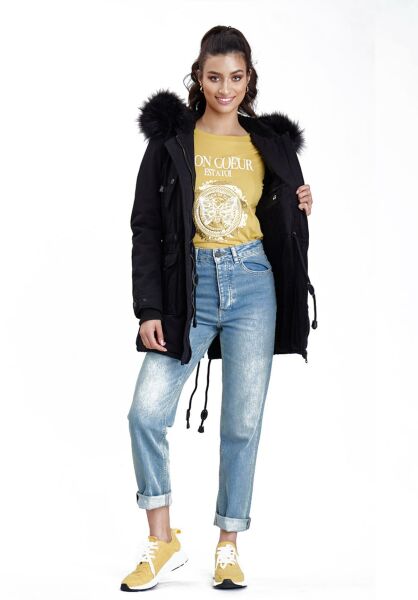 Marikoo Navahoo Luluna Damen Winterjacke mit Kunstfell Muttertagsangebot