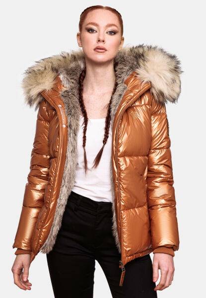 Marikoo Navahoo Tikunaa Damen Winterjacke mit Kapuze und Kunstfellkragen Valentinstagsangebot