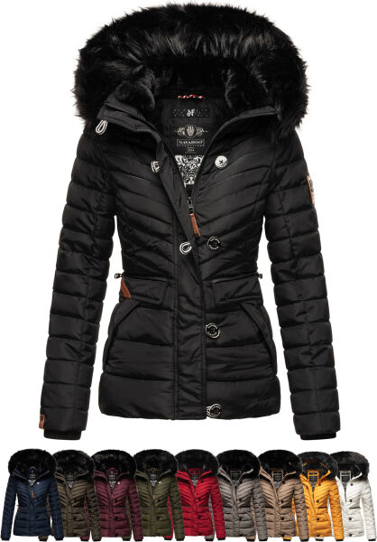 Marikoo Navahoo Wisteriaa Damen Winter Steppjacke mit Kapuze und Fellkragen Neueste Mode