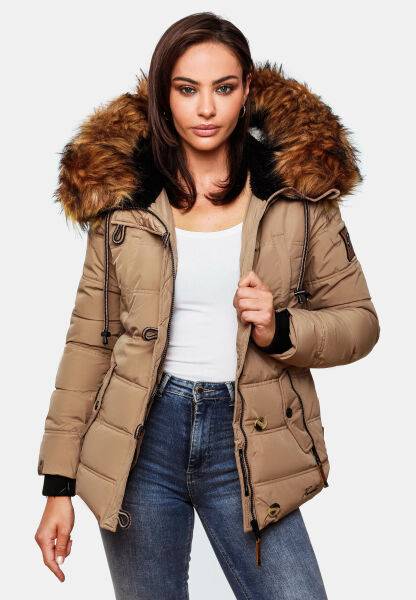Marikoo Navahoo Zoja Damen gespteppte Jacke mit Teddyfell Neuheiten