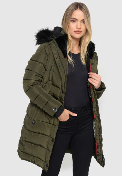 Marikoo Navahoo Lotusblüte Princess Damen lange Winter Steppjacke im Angebot