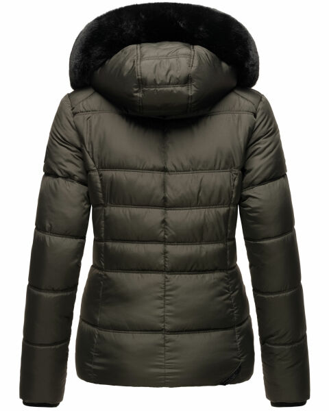 Marikoo Loveleen Damen Winter Steppjacke mit Teddyfell und Fellkragen Sonderangebot