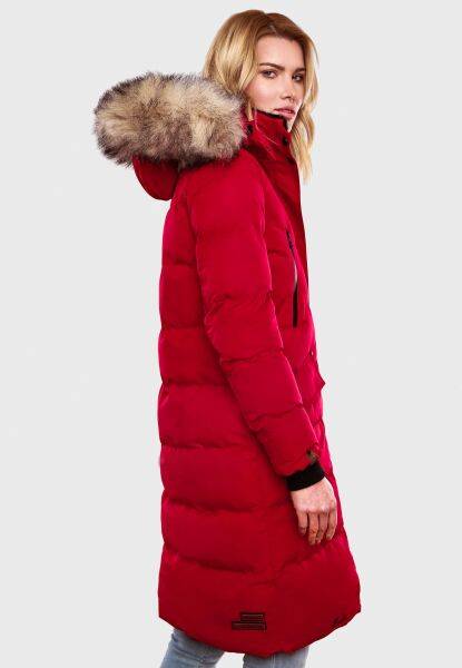 Marikoo Schneesternchen Damen lange Winter Steppjacke mit Kapuze Günstig kaufen