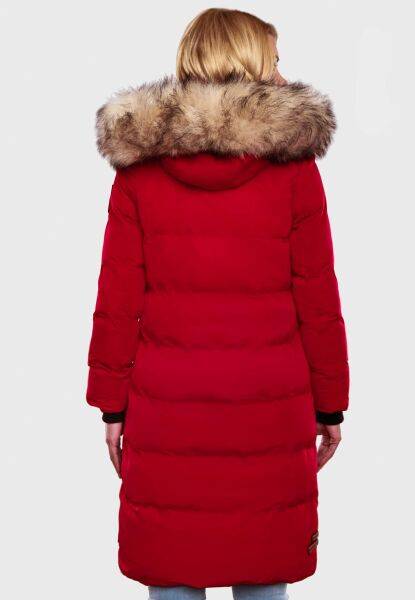 Marikoo Schneesternchen Damen lange Winter Steppjacke mit Kapuze Günstig kaufen