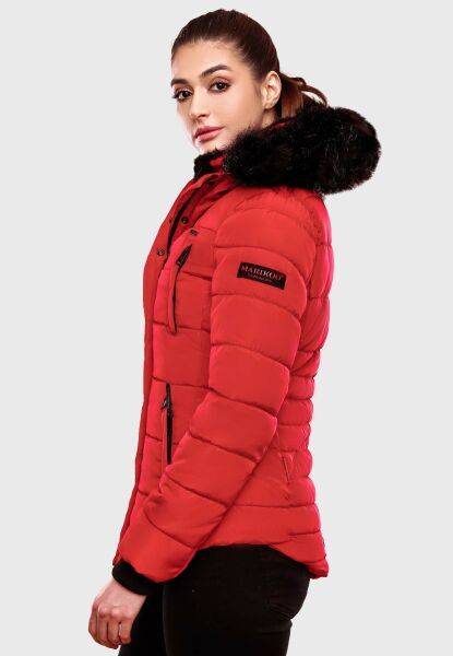 Marikoo Lotusblüte warme Damen Winterjacke gesteppt mit Kunstfell Großer Ausverkauf