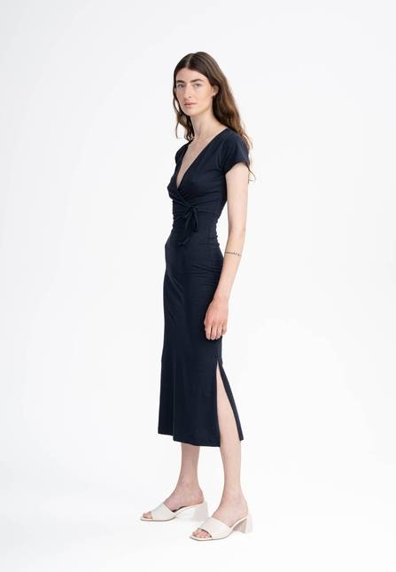 Melawear V-Neck Kleid lang SHREOSHI Vatertagsangebot