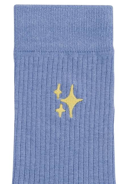 Melawear Unisex Gerippte Socken Stickerei 1er Pack Top Angebot