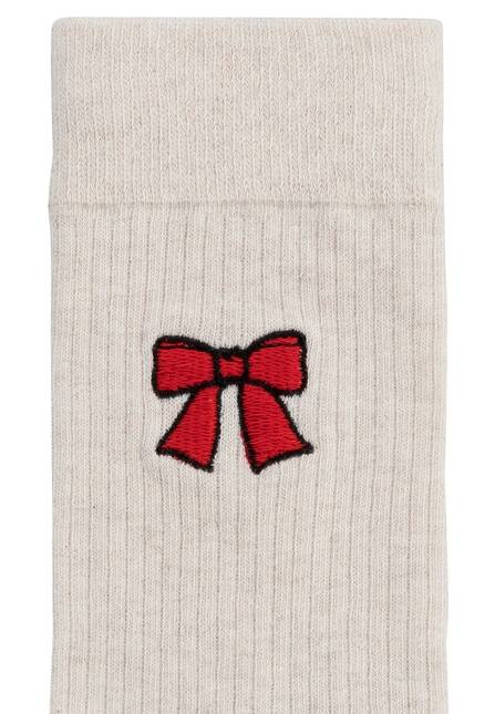 Melawear Unisex Gerippte Socken Stickerei 1er Pack Neuheiten