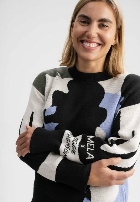 Melawear Jacquard Strickpullover Artist Edition Maggie Begrenztes Angebot