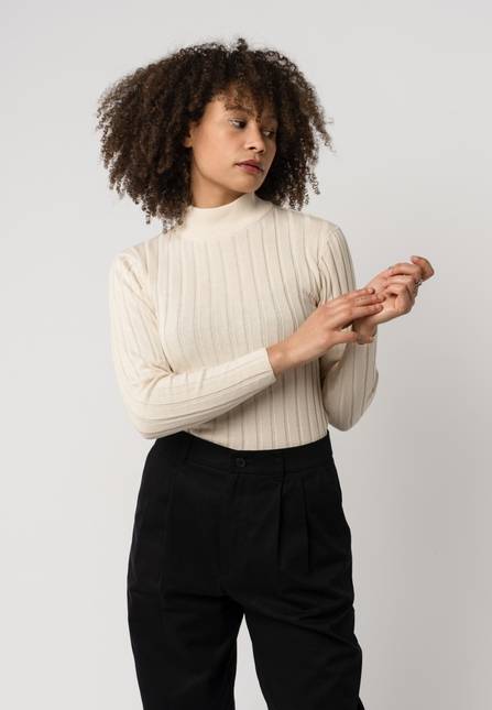Melawear Damen Strickpullover mit Mockneck AMBA Bestseller