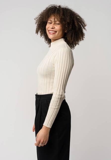 Melawear Damen Strickpullover mit Mockneck AMBA Bestseller