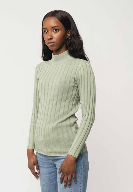 Melawear Damen Strickpullover mit Mockneck AMBA Räumungsverkauf