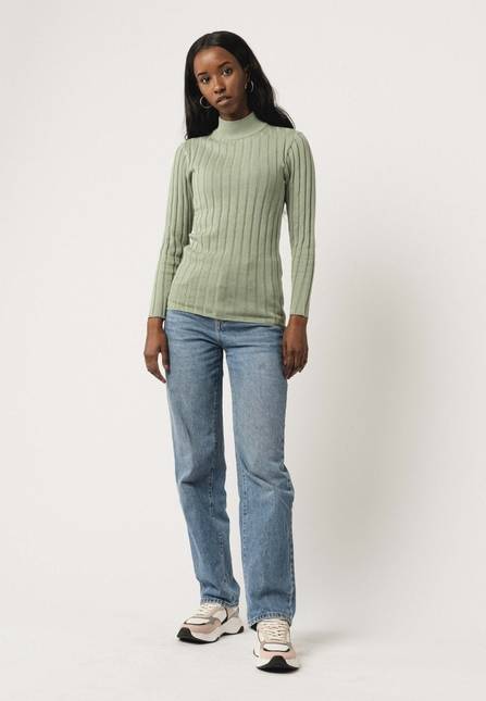 Melawear Damen Strickpullover mit Mockneck AMBA Räumungsverkauf
