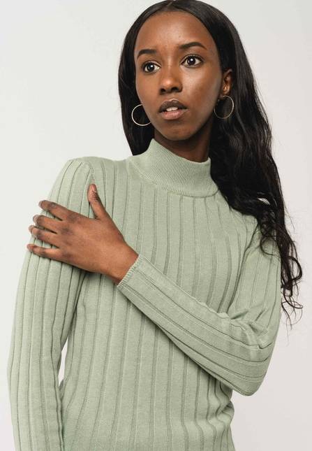Melawear Damen Strickpullover mit Mockneck AMBA Räumungsverkauf
