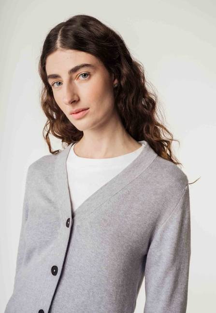 Melawear Damen Basic V-Neck Feinstrick Cardigan SURINA Kauf eins, bekomm eins gratis