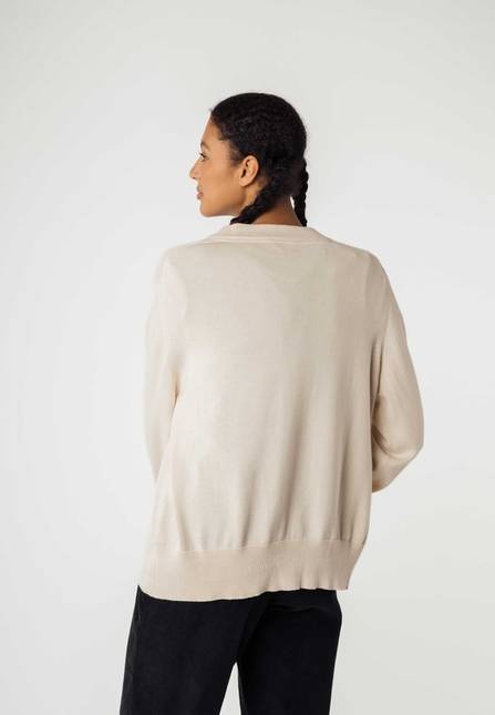 Melawear Damen Basic V-Neck Feinstrick Cardigan SURINA Tägliche Deals