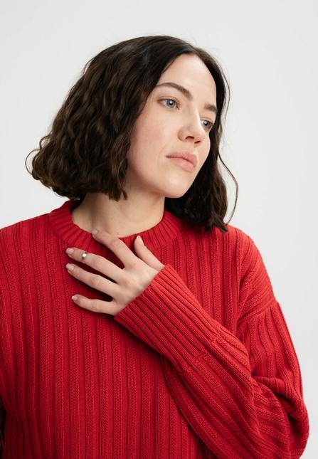 Melawear Strukturierter Strickpullover ISHANI Sonderangebot der Fabrik