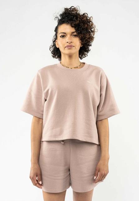 Melawear French Terry Cropped T-Shirt DEEPALI Super Rabatt