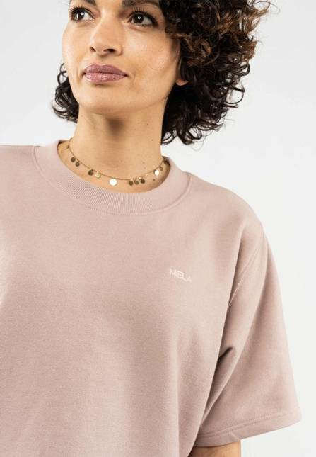 Melawear French Terry Cropped T-Shirt DEEPALI Super Rabatt
