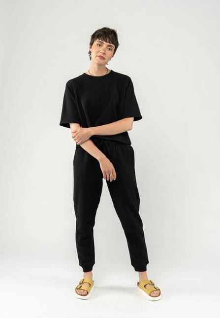 Melawear French Terry Cropped T-Shirt DEEPALI Riesige Rabatte