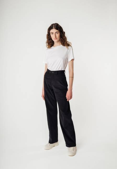 Melawear Cord Hose mit hohem Bund und weitem Bein OORJA Neueste Mode