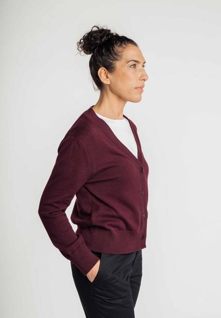 Melawear Damen Basic V-Neck Feinstrick Cardigan SURINA Kauf eins, bekomm eins gratis