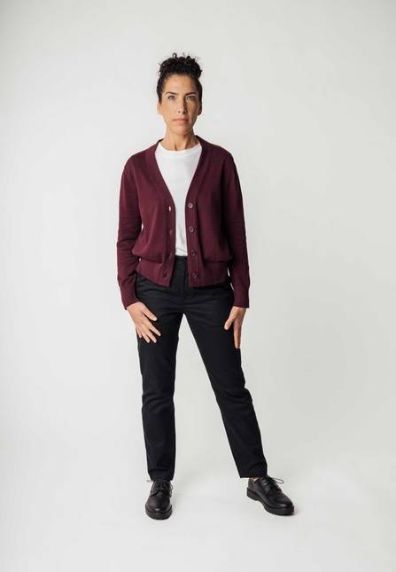 Melawear Damen Basic V-Neck Feinstrick Cardigan SURINA Kauf eins, bekomm eins gratis